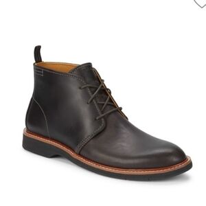 COLE HAAN MENS MORRIS BLACK LEATHER LACE UP CHUKKA BOOTS 8.5